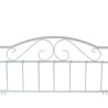 Sussex Freestanding Metal Headboard White With a Gentle Curved Top and Vertical Lines