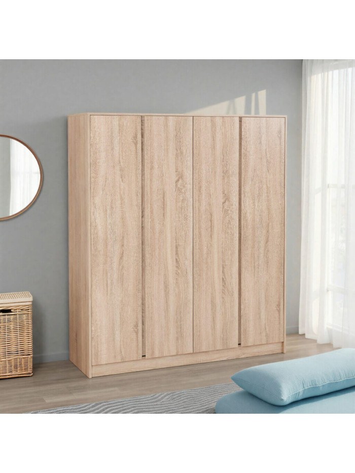 Transform Your Space with Malvern 4 Door Wardrobe Urban Snow | Home Divine