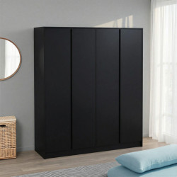 Malvern 4 Door Wardrobe black