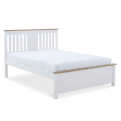 Chester Shaker Style Wooden Bed Frame Oak and White side rail