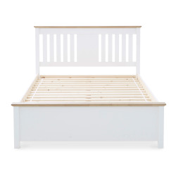 Chester Shaker Style Wooden Bed Frame Oak and White footboard