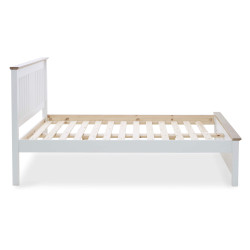 Chester Shaker Style Wooden Bed Frame Oak and White slats