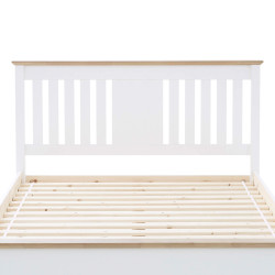 Chester Shaker Style Wooden Bed Frame Oak and White headboard