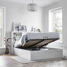 Arizona Wooden Ottoman Storage Bed White with Shelves opened