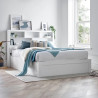 Arizona Wooden Ottoman Storage Bed White with Shelves