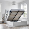 Arizona Wooden Ottoman Storage Bed White with Shelves lift up