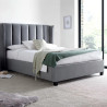 Aurora Velvet Fabric Ottoman Storage Bed Frame with Wing Headboard Grey closed