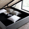 Aurora Velvet Fabric Ottoman Storage Bed Frame with Wing Headboard Grey internal