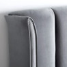 Aurora Velvet Fabric Ottoman Storage Bed Frame with Wing Headboard Grey headboard