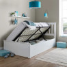 Francis Wooden Ottoman Storage Bed Frame Single 3FT White opened