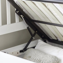 Francis Wooden Ottoman Storage Bed Frame Single 3FT White slats