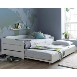 Copella Wooden Day Bed with Trundle White - 3ft Single trundle