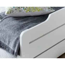 Copella Wooden Day Bed with Trundle White - 3ft Single footend