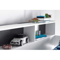 Ersa Mid Sleeper Bed With Storage Drawers and Desk White and Grey shelf