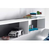 Ersa Mid Sleeper Bed With Storage Drawers and Desk White and Grey shelf