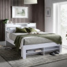 Fabio Wooden Storage Bed with Bookcase Style Headboard white