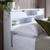 Fabio Wooden Storage Bed with Bookcase Style Headboard white shelf