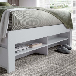 Fabio Wooden Storage Bed with Bookcase Style Headboard white footend