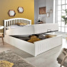 Grayson White Ottoman Storage Wooden Bed Frame opened