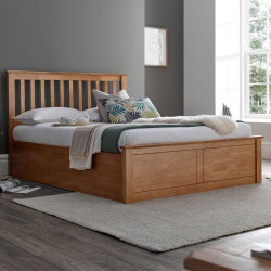 Malmo Wooden Ottoman Storage Bed Frame oak