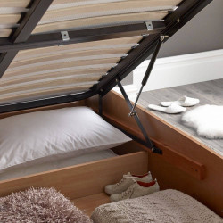 Malmo Wooden Ottoman Storage Bed Frame oak internal