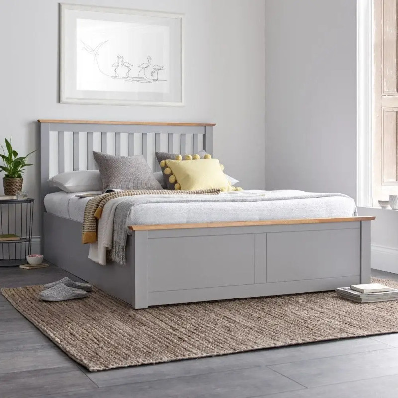 Malmo Wooden Ottoman Storage Bed Frame grey