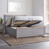 Malmo Wooden Ottoman Storage Bed Frame grey opened