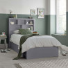 Oscar Single Wooden Ottoman Storage Bookcase Bed 3ft grey