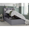 Oscar Single Wooden Ottoman Storage Bookcase Bed 3ft grey opened