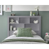 Oscar Single Wooden Ottoman Storage Bookcase Bed 3ft grey headend