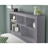 Oscar Single Wooden Ottoman Storage Bookcase Bed 3ft grey shelf