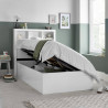 Oscar Single Wooden Ottoman Storage Bookcase Bed 3ft white open
