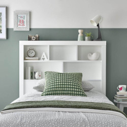 Oscar Single Wooden Ottoman Storage Bookcase Bed 3ft white headend