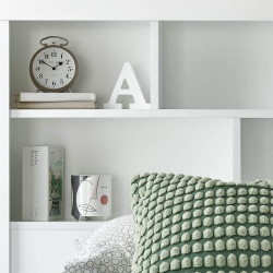 Oscar Single Wooden Ottoman Storage Bookcase Bed 3ft white shelf