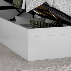 Oscar Single Wooden Ottoman Storage Bookcase Bed 3ft white footend