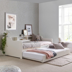 Tyler Single 3ft Wooden Day Bed white opened