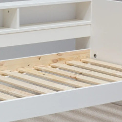 Tyler Single 3ft Wooden Day Bed white and grey slats