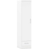 Nevada White Gloss 1 Door 1 Drawer Wardrobe - Home Divine