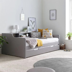 Tyler Single 3ft Wooden Day Bed grey closed