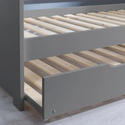 Tyler Single 3ft Wooden Day Bed grey slats