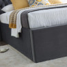 Warwick Velvet Fabric Ottoman Storage Bed Frame with Winged Headboard grey footend