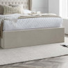 Warwick Velvet Fabric Ottoman Storage Bed Frame with Winged Headboard natural footend