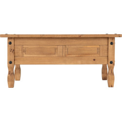Corona 1 Drawer Coffee Table Distressed Waxed Pine back