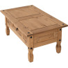Corona 1 Drawer Coffee Table Distressed Waxed Pine top