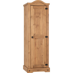 Corona 1 Door Wardrobe Distressed Waxed Pine closed