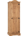 Corona 1 Door Wardrobe Distressed Waxed Pine closed