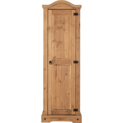 Corona 1 Door Wardrobe Distressed Waxed Pine front