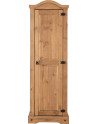 Corona 1 Door Wardrobe Distressed Waxed Pine front