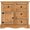 Corona 1 Door 4 Drawer Sideboard Distressed Waxed Pine closed