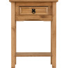 Corona 1 Drawer Console Table with Shelf Distressed Waxed Pine front